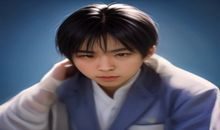 网络安全科普视频封面：专家在演示如何用手机安全工具检测可疑APK文件，背景为蓝色数据流界面，专业感强